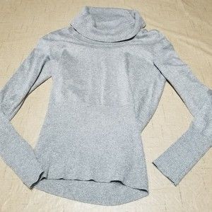 Apt 9  Women Sweater Gray Size Small Cowl Neck Long Sleeve Sparkle Party Festive
